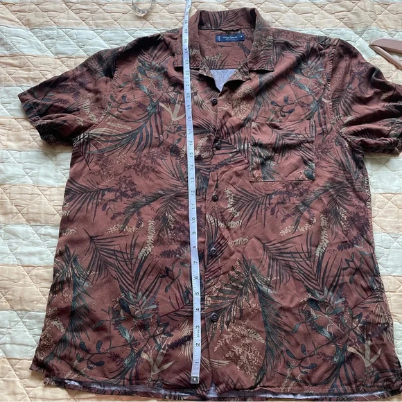 Lucky Brand Men’s M Brown Button-Down Hawaiian Shirt - Picture 9 of 9
